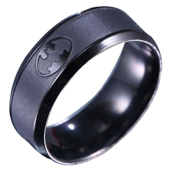BOGO FREE BATMAN SIZE 9 ring black titanium steel - Picture 1 of 8